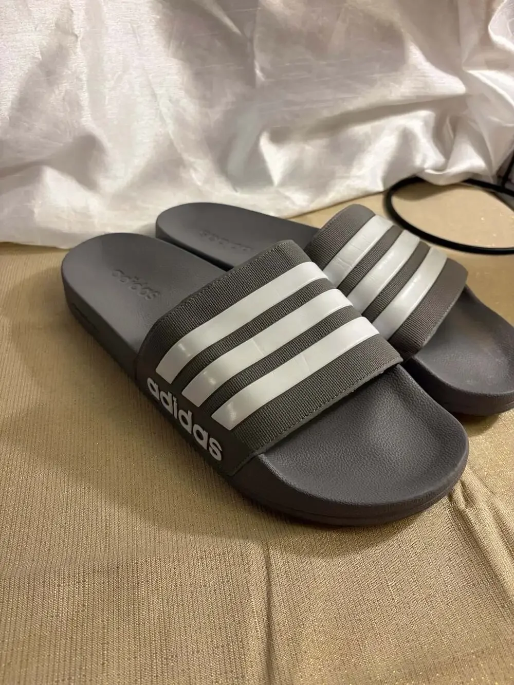 Adidas Adilette Cloudfoam Slides Grey White
